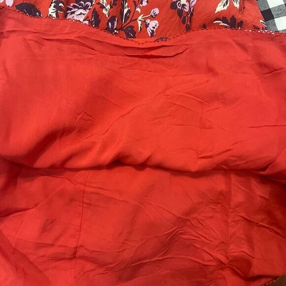 Anthropologie Maeve red floral puff sleeve maxi dress size 4 NWT - Picture 13 of 15